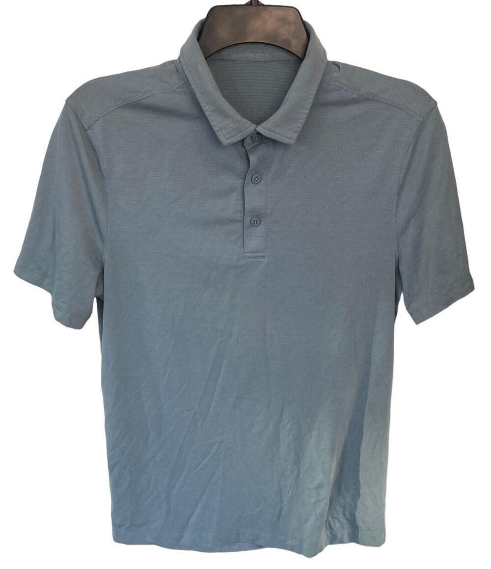 Lululemon Mens Polo Shirt Size Small Blue Casual Golf Preppy‎